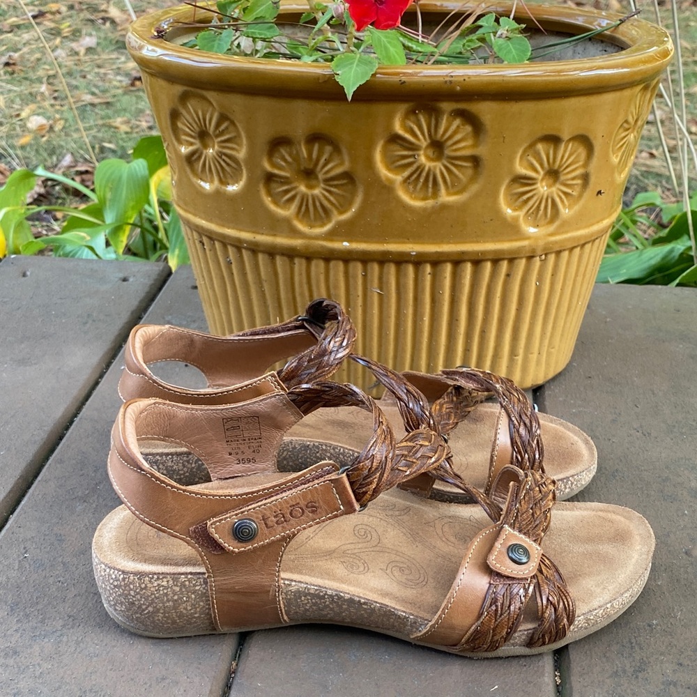TAOS TRULIE Tan Braided Leather Sandal - Picture 2 of 10